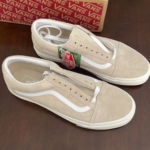 Pig Suede Old Skool Vans Sandshell/Snow White